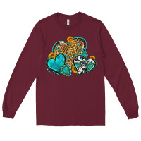 Burgundy western turquoise hearts Long Sleeve Tee - Zillion Design Studio