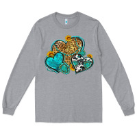 Heather Grey western turquoise hearts Long Sleeve Tee - Zillion Design Studio