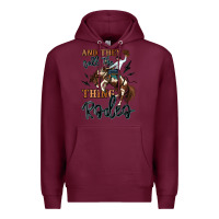 Burgundy and they call the thing rodeo cowboy Premium Hoodie - MaliasSmallBusiness