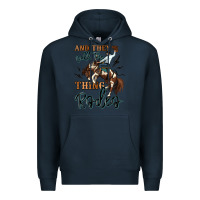 Navy and they call the thing rodeo cowboy Premium Hoodie - MaliasSmallBusiness