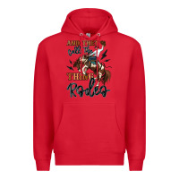 Red and they call the thing rodeo cowboy Premium Hoodie - MaliasSmallBusiness