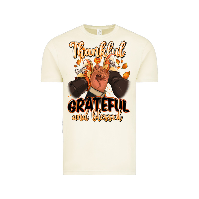 Thankful Grateful And Blessed Black Man Sneakers Vintage Tee by RanaPortraitStore | Teevron
