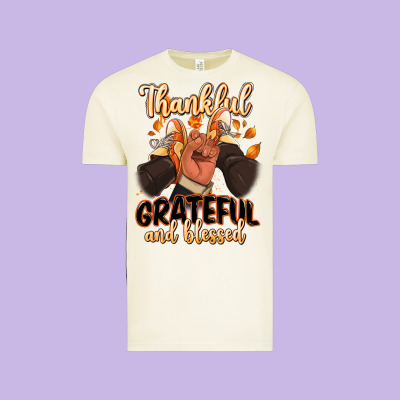 Vintage Tee Thankful grateful and Blessed black man sneakers