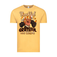 Vintage Mustard Thankful grateful and Blessed black man sneakers Vintage Tee - RanaPortraitStore
