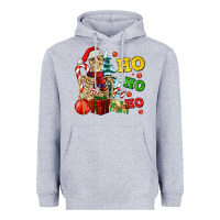 Heather Grey Christmas ho ho ho skeleton Heavyweight Hoodie - AdoDesignShop