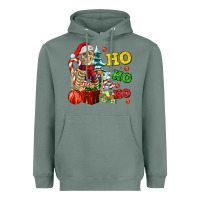 Sage Christmas ho ho ho skeleton Heavyweight Hoodie - AdoDesignShop