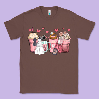 Wedding Bride Coffee Cups Classic Tee Designed By Zillion Design Studio
