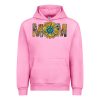 Fuchsia Pink Western Mom With Gemstone And Sunflower Urban Hoodie - BundleAndBundleShop