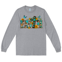 Heather Grey western faith Long Sleeve Tee - Zillion Design Studio