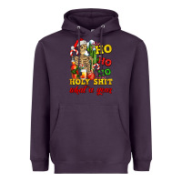 Plum Christmas ho ho ho holy shit what a year skeleton Heavyweight Hoodie - AdoDesignShop