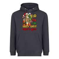 Smoke Christmas ho ho ho holy shit what a year skeleton Heavyweight Hoodie - AdoDesignShop