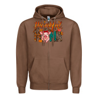 Chestnut thankful mama pig Zipper Hoodie - RacoonDesign