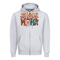 Heather Grey thankful mama pig Zipper Hoodie - RacoonDesign