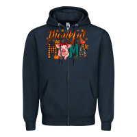Navy thankful mama pig Zipper Hoodie - RacoonDesign