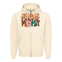 Sandshell thankful mama pig Zipper Hoodie - RacoonDesign