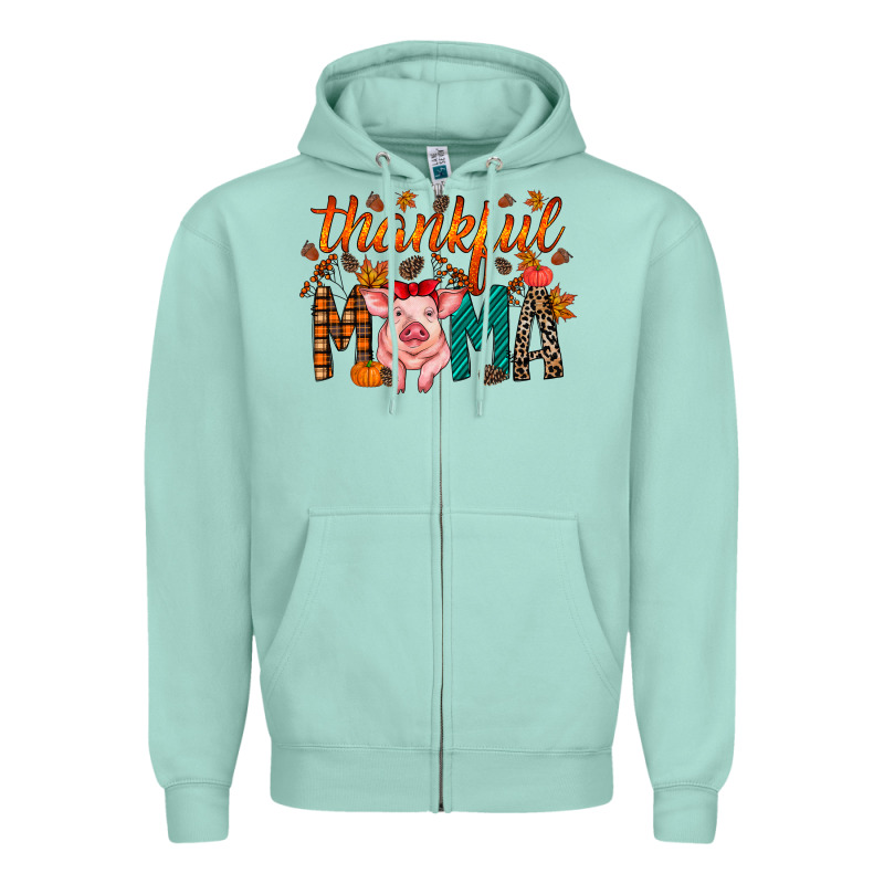 Thankful Mama Pig Zipper Hoodie by RacoonDesign | Teevron
