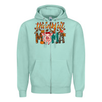 Seafoam thankful mama pig Zipper Hoodie - RacoonDesign