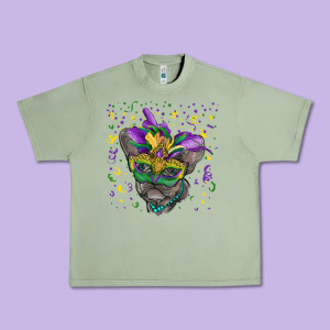 Mardi Gras Mask French Bulldog Urban Heavy Tee Designed By Ranaportraitstore