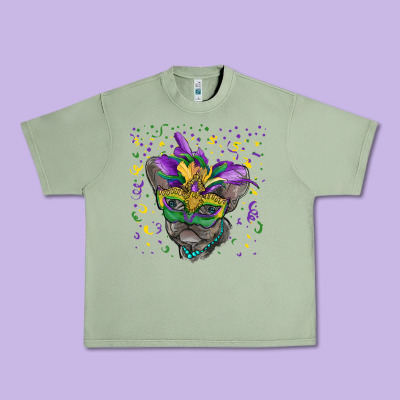 Mardi Gras Mask French Bulldog Urban Heavy Tee Designed By Ranaportraitstore