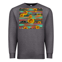 Charcoal Heather sunflower serape wood and cowhide Premium Sweatshirt - Artiststas