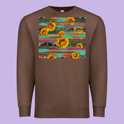 Sunflower Serape Wood And Cowhide Premium Sweatshirt Designed By Artiststas