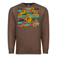 Chestnut sunflower serape wood and cowhide Premium Sweatshirt - Artiststas