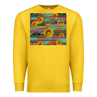Lemon sunflower serape wood and cowhide Premium Sweatshirt - Artiststas