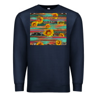 Navy sunflower serape wood and cowhide Premium Sweatshirt - Artiststas