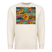 Sandshell sunflower serape wood and cowhide Premium Sweatshirt - Artiststas