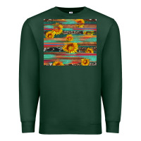Sports Green sunflower serape wood and cowhide Premium Sweatshirt - Artiststas