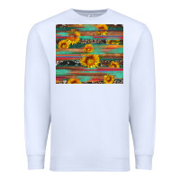 White sunflower serape wood and cowhide Premium Sweatshirt - Artiststas