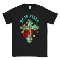 Black he is risen cross with roses Classic Tee - BarkalooDesign