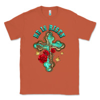 Copper he is risen cross with roses Classic Tee - BarkalooDesign