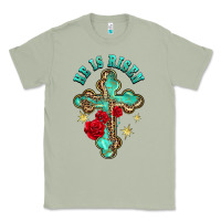 Matcha he is risen cross with roses Classic Tee - BarkalooDesign