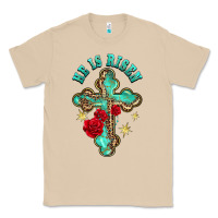 Mushroom he is risen cross with roses Classic Tee - BarkalooDesign