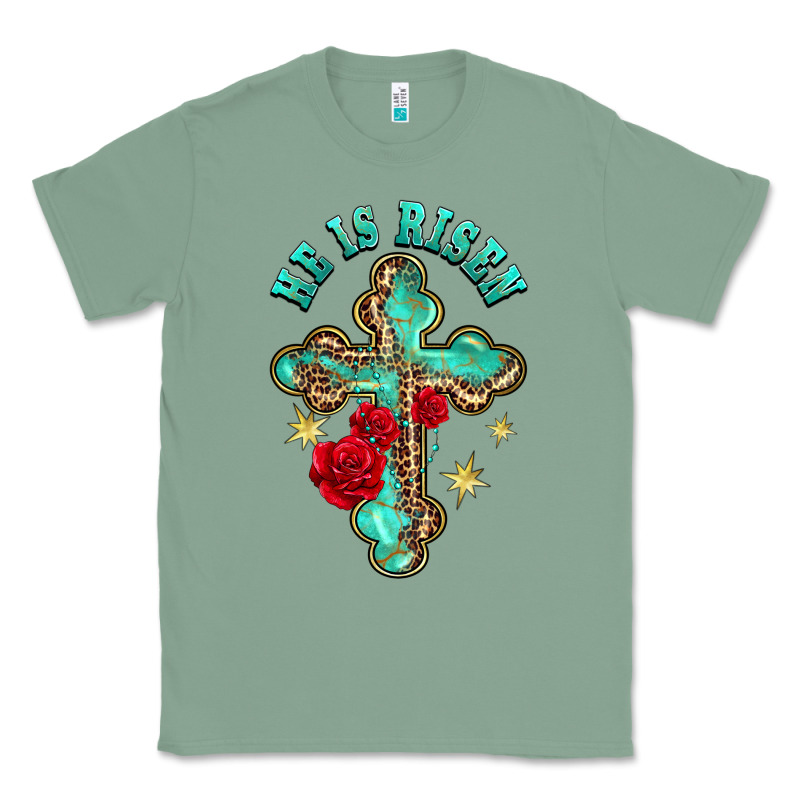 He Is Risen Cross With Roses Classic Tee by BarkalooDesign | Teevron
