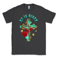 Smoke he is risen cross with roses Classic Tee - BarkalooDesign