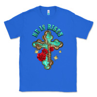 True Royal he is risen cross with roses Classic Tee - BarkalooDesign