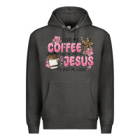 Charcoal Heather give me coffee jesus Premium Hoodie - MaliasSmallBusiness