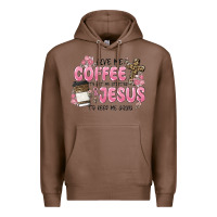 Chestnut give me coffee jesus Premium Hoodie - MaliasSmallBusiness