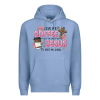 Colony Blue give me coffee jesus Premium Hoodie - MaliasSmallBusiness