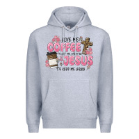 Heather Grey give me coffee jesus Premium Hoodie - MaliasSmallBusiness