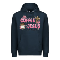 Navy give me coffee jesus Premium Hoodie - MaliasSmallBusiness