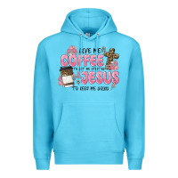 Ocean Blue give me coffee jesus Premium Hoodie - MaliasSmallBusiness