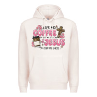 Pale Pink give me coffee jesus Premium Hoodie - MaliasSmallBusiness