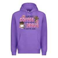 Purple give me coffee jesus Premium Hoodie - MaliasSmallBusiness