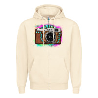 Sandshell tie dye gemstone vintage camera Zipper Hoodie - FaDigitalArtStudio