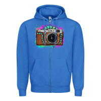 True Royal tie dye gemstone vintage camera Zipper Hoodie - FaDigitalArtStudio