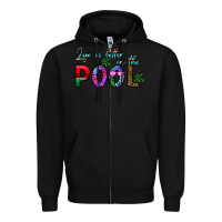 Black life is better İn the pool Zipper Hoodie - CowhideDigitalArt
