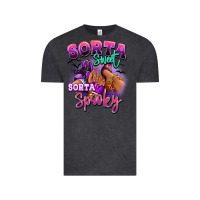 Vintage Black Sorta sweet sorta spooky sneaker and heel afro wom Vintage Tee - RanaPortraitStore
